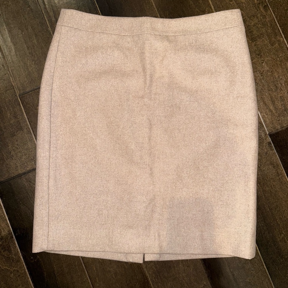 J. Crew Tan Wool lined Pencil Skirt Knee-Length Workwear